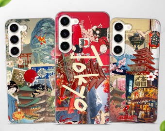 Tokyo Japanese Phone Case Retro Art Cover fits Samsung S26 S25 Ultra S24 S23 S22 A57 A56 A55 A36 A16 & iPhone 17 Pro Max 17e 16