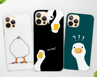 Meme Goose Handyhülle Lustige Ente für iPhone 17 Pro Max, Air, 16e, 15, 14, 13 passend für Samsung S25 Ultra, S24 FE, A56, A16 & Pixel 10, 9