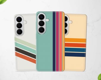 Retro Strips Phone Case Abstract Lines Cover fits Samsung S26 S25 Ultra S24 S23 S22 A57 A56 A55 A54 A52s A36 A26 A17 A16 A15