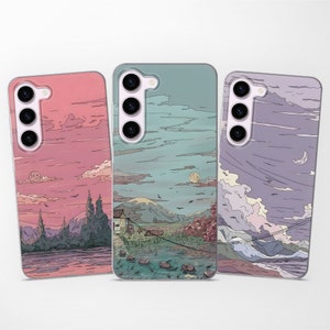 Lofi Anime Japanese Asian Phone Case fits Samsung S25 S24 S23 Ultra S22 S21 S20 FE fit Samsung A56 A55 A54 A53 A52 A35 A16 A15 A14