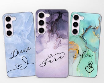 Personalisierte Handyhülle Custom Name Cover passend für Samsung S25 S24 S23 Ultra S22 S21 S20 FE passend für Samsung A56 A55 A54 A53 A52 A35 A16 A15 A14