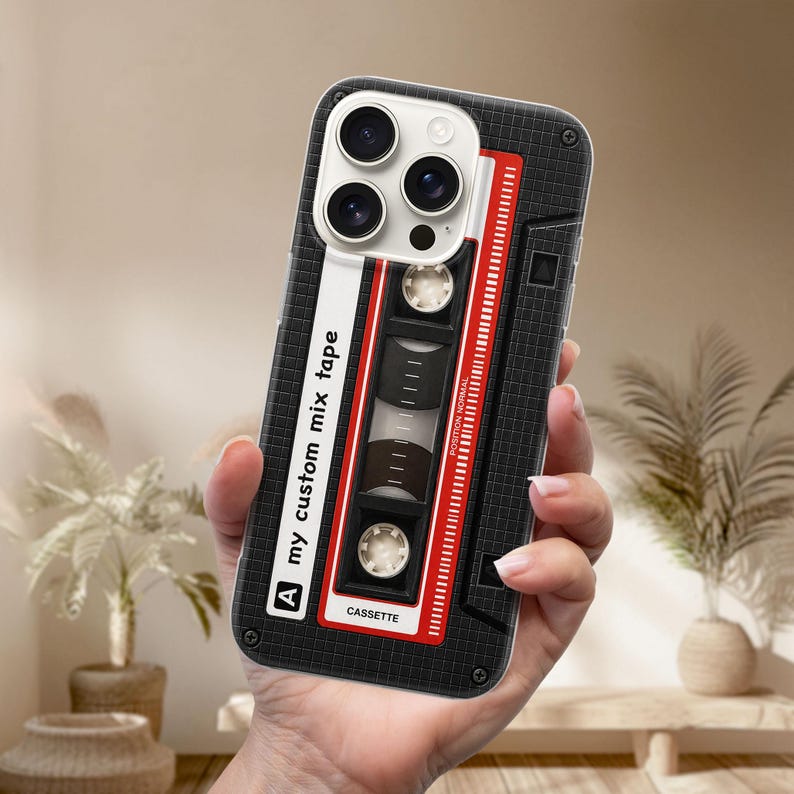 Funda de teléfono personalizada con cinta de casete compatible con Samsung S26, S25, S24, S23 Ultra y S22. Compatible con Samsung A57, A56, A55, A54, A53, A52, A37, A35, A17 y A16. imagen 9