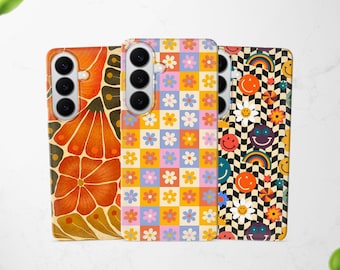 Retro Bloem Telefoonhoesje Hippie Bloemen Cover past Samsung S26 Ultra S25 FE S24 A57 A56 A55 A54 A37 A36 A26 A17 A16