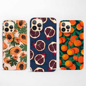 Aesthetic Fruit Phone Case Orange Cover fit for iPhone 16 15 Pro 14 13 Mini 12 11 fits Samsung S25 S24 FE S23 S22 A55 A54 A15 and Pixel 9 8