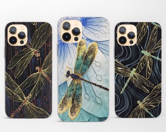 Funda de teléfono Dragonfly Nature para iPhone 17 Pro Max, Air, 16e, 15, 14, 13 compatible con Samsung S25 Ultra, S24 FE, A56, A16 y Pixel 10, 9