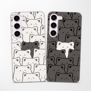 Funda de teléfono con diseño de gatos a juego para Samsung S25, S24, S23 Ultra, S22, S21, S20 FE, compatible con Samsung A56, A55, A54, A53, A52, A35, A16, A15, A14