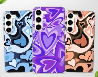 Groovy Herz Handyhülle Retro Y2K Cover passend für Samsung S25 Ultra S24 FE S23 S22 passend für Samsung A56 A55 A54 A53 A36 A17 A16 A15