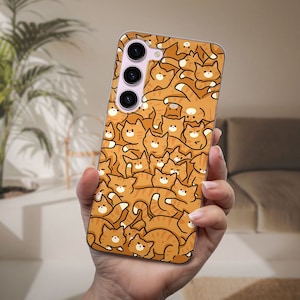 Cute Kitten Cat Phone Case fit for iPhone 16 15 Pro 14 13 12 11 fits Samsung S25 S24 FE S23 S22 A55 A54 A16 A15 and Pixel 9 8