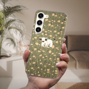Süße Kuh Blumen Handyhülle passend für Samsung S25 S24 S23 Ultra S22 S21 S20 FE passend für Samsung A56 A55 A54 A53 A52 A35 A16 A15 A14