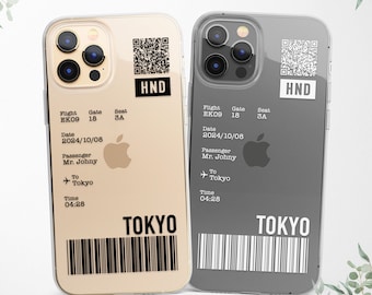 Boarding Pass Plane Ticket Phone Case fit iPhone 15 Pro 14 13 Mini 12 11 fits Samsung S24 S23 S22 S21 A54 A72 and Pixel XL 8A 7 6 Pro