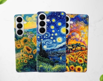 Starry Night Phone Case Sunflowers Art Cover fits Samsung S26 Ultra S25 FE S24 A57 A56 A55 A54 A37 A36 A26 A17 A16