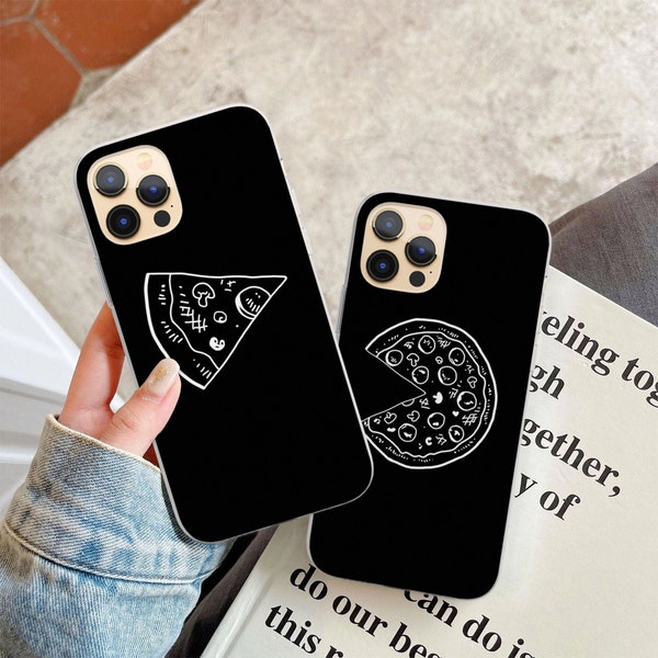 Matching Couple Pizza Phone Case fits Pixel 8A 8 Pro 7A 7 6A 6 XL 5A for iPhone 15 14 Pro 13 12 11 fit Samsung S24 S23 A54 A52s A34 A15 A14