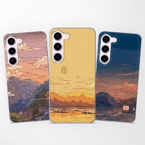 Japan Aesthetic Style Phone Case Lofi Art Cover fits Samsung S25 S24 S23 S22 S21 S20 FE fit Samsung A56 A55 A54 A53 A52 A35 A16 A15 A14