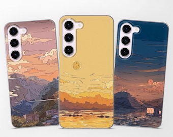Japanskt estetiskt telefonskal Lofi Art-fodral passar Samsung S26 S25 Ultra S24 S23 S22 A57 A56 A55 A54 A52s A36 A26 A17 A16 A15