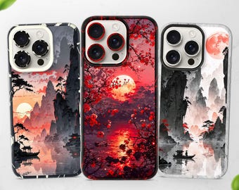 Aesthetic Japanese Phone Case Sakura Japan Cover for iPhone 17 16 Pro Max 15 14 13 12 fits Samsung S26 S25 Ultra S24 FE S23 A56 A55 A15