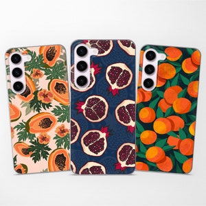 Aesthetic Fruit Phone Case Food Cover fits Samsung S25 S24 S23 Ultra S22 S21 S20 FE fit Samsung A56 A55 A54 A53 A52 A35 A16 A15 A14