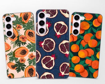 Funda para teléfono con diseño de frutas y comida, compatible con Samsung S25, S24, S23 Ultra, S22, S21, S20 FE y Samsung A56, A55, A54, A53, A52, A35, A16, A15 y A14.