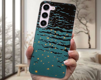 Aesthetic Stars Moon Phone Case fits Samsung S25 FE S24 S23 S22 fit Samsung A56 A55 A54 A53 A52 A36 A17 A16 A15