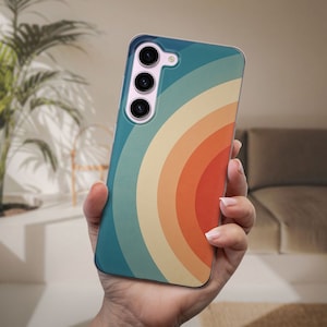Retro Lines Sun Phone Case fits Samsung S25 S24 Ultra S23 S22 S21 S20 FE fit Samsung A56 A55 A54 A53 A52 A35 A16 A15 A14