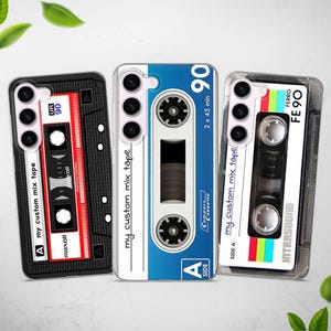 Cassette personnalisée pour Samsung S25 S24 S23 Ultra S22 S21 S20 FE compatible avec Samsung A56 A55 A54 A53 A52 A35 A16 A15 A14