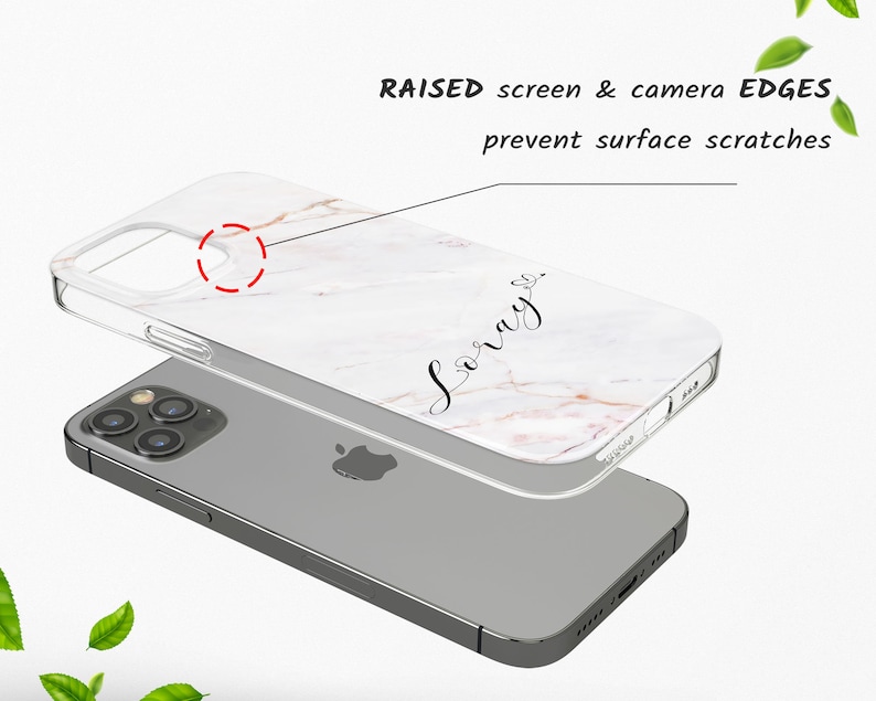May include: A clear phone case with a white marble design and the word "Love" written in black script. The case has raised edges to protect the screen and camera from scratches.