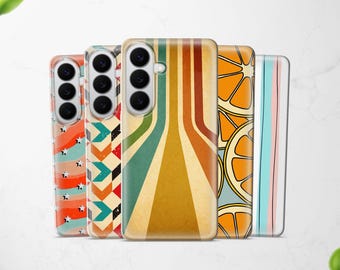 Retro Strips 70s Phone Case fits Samsung S26 Ultra S25 S24 S23 S22 A57 A56 A55 A54 A53 A52 A35 A26 A25 A17 A16 A15