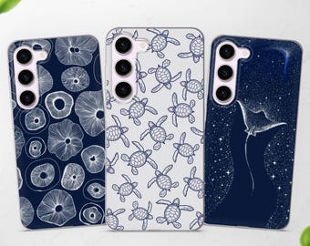 Sea Turtle Phone Case Ocean Marine Life Cover fits Samsung S25 Ultra S24 S23 S22 fit Samsung A56 A55 A54 A53 A52s A36 A17 A16 A15