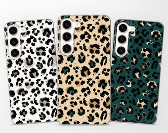 Leopard Print Phone Case Animal Cheetah Cover fits Samsung S25 Ultra S24 FE S23 A56 A55 A54 A36 A16 A15 & iPhone 17 Air 16e 15