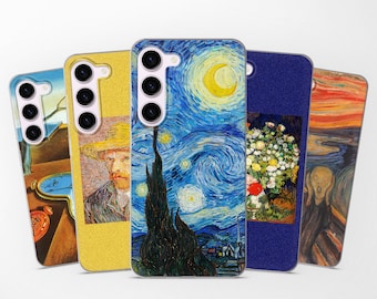 Funda para teléfono con diseño de pintura icónica compatible con Samsung S25, S24, S23 Ultra, S22, S21, S20 FE, compatible con Samsung A56, A55, A54, A53, A52, A35, A16, A15 y A14.