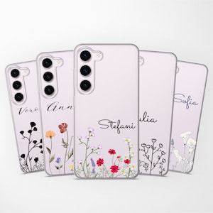 Personalized Phone Case Floral Nature Cover fits Samsung S24 S23 Ultra S22 S21 S20 FE fit Samsung A54 A53 A52s A34 A32 A25 A15 A14 A13 A12