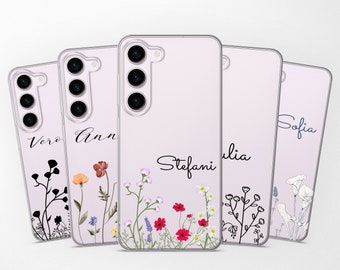 Personalized Phone Case Floral Nature Cover fits Samsung S26 Ultra S25 S24 S23 S22 S21 fit Samsung A57 A56 A55 A54 A36 A35 A17 A16 A15