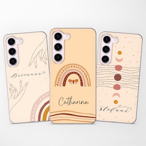 Personalised Boho Phone Case Custom Cover fits Samsung S25 S24 S23 Ultra S22 S21 S20 FE fit Samsung A56 A55 A54 A53 A52 A35 A16 A15 A14