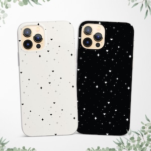 Coque de téléphone astrologie couple étoiles assorties pour iPhone 16 15 Pro 14 13 12 11 compatible avec Samsung S25 S24 FE S23 S22 A55 A54 A16 A15 et Pixel 9 8