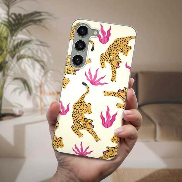 Animal Trendy Leopard Phone Case fits Samsung S24 Ultra S23 S22 S21 S20 FE fit Samsung A15 A14 A54 A53 A52 A34 A32 A25 A13 A12 A73