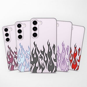 Esthetic Flame Fire Phone Case past Samsung S25 S24 S23 Ultra S22 S21 S20 FE fit Samsung A56 A55 A54 A53 A52 A35 A16 A15 A14
