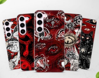 Gothic Creepy Eye Phone Case Dark Aesthetic Cover fits Samsung S26 S25 Ultra S24 S23 S22 S21 fit Samsung A57 A56 A55 A54 A36 A17 A16