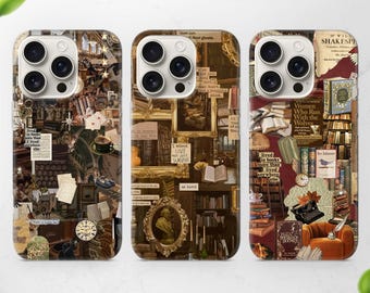 Funda para teléfono Autumn Book Dark Academia para iPhone 17 Pro Max 16 15 14 13 compatible con Samsung S25 FE S24 A56 A17 A16 y Pixel 10 9a