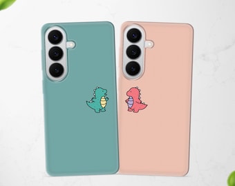 Couple Dino Phone Case Matching Cover fits Samsung S26 Ultra S25 S24 S23 S22 S21 A57 A56 A55 A54 A52s A36 A26 A17 A16