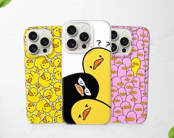 Cartoon Duck Phone Case Funny Animal Cover for iPhone 17 Pro Max 16e 15 14 13 12 mini 11 fit Samsung S26 S25 A57 A17 & Pixel 10 9a