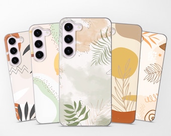 Boho Minimalist Phone Case Floral Cover fits Samsung S25 S24 S23 Ultra S22 S21 S20 FE fit Samsung A56 A55 A54 A53 A52 A35 A16 A15 A14
