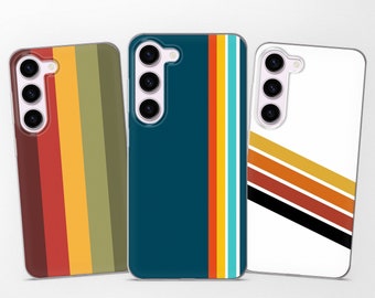 Retro Lines Handyhülle Vintage Stripes Cover passend für Samsung S25 S24 S23 Ultra S22 S21 S20 FE passend Samsung A56 A55 A54 A53 A52 A35 A16 A15 A14