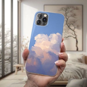 Pastel Clouds Aesthetic Phone Case fit for Pixel 9 Pro 8 7 6 5A for iPhone 16 Pro 15 14 13 12 fit Samsung S25 S24 FE S23 A56 A55 A16 A15