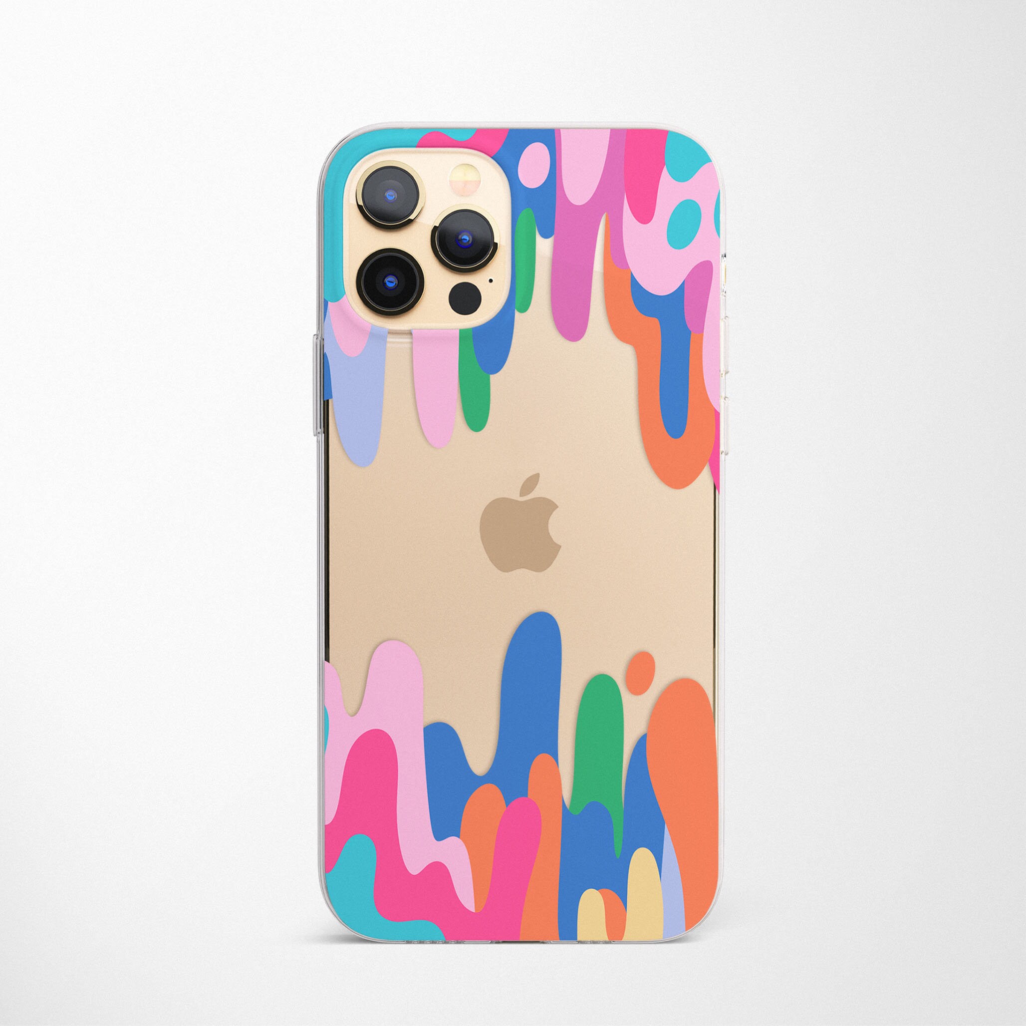 Clear Abstract Colorful Trendy Phone Case Fits Samsung S24 S23 Ultra