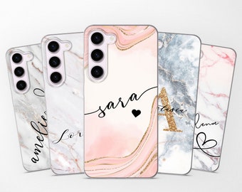 Personalized Phone Case Custom Name Cover fits Samsung S24 S23 Ultra S22 S21 S20 FE fit Samsung A54 A53 A52 A52s A34 A32 A25 A15 A14 A13 A12