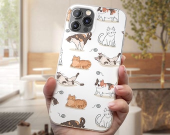 Funda de teléfono con diseño de gatito para Google Pixel 10 Pro XL, 9a, 8, iPhone 17 Pro Max, 16, 15, 14 y 13, compatible con Samsung S26 Ultra, S25 FE, S24, A57 y A17.
