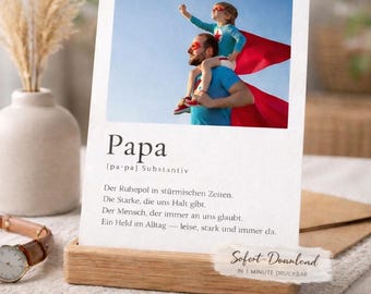 Cartolina con definizione di papà | Regalo per papà | Biglietto per la festa del papà | PDF stampabile | Poster minimalista | Regalo per papà | Regalo per la festa del papà