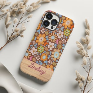 Personalized iPhone case floral iPhone personalized floral iPhone case tough case iPhone case personalized gift for her retro iPhone case