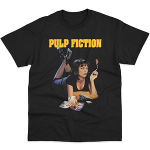 Chemise de film Pulp Fiction, chemise Mia Wallece, chemise de film vintage, chemise Pulp Fiction, chemise de film des années 90, cadeaux d’Halloween, chemise de film rétro