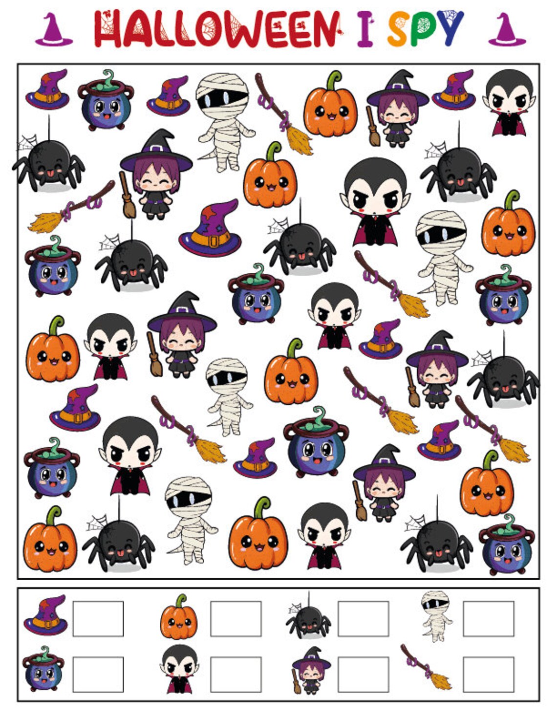 Printable Halloween I Spy Bundle: Fun Look and Find for Kids - Etsy