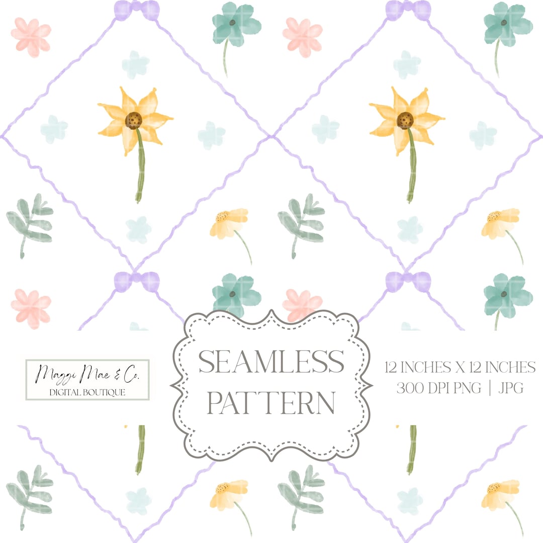 Watercolor Sunflower Digital Paper Seamless Pattern: Vintage Floral ...